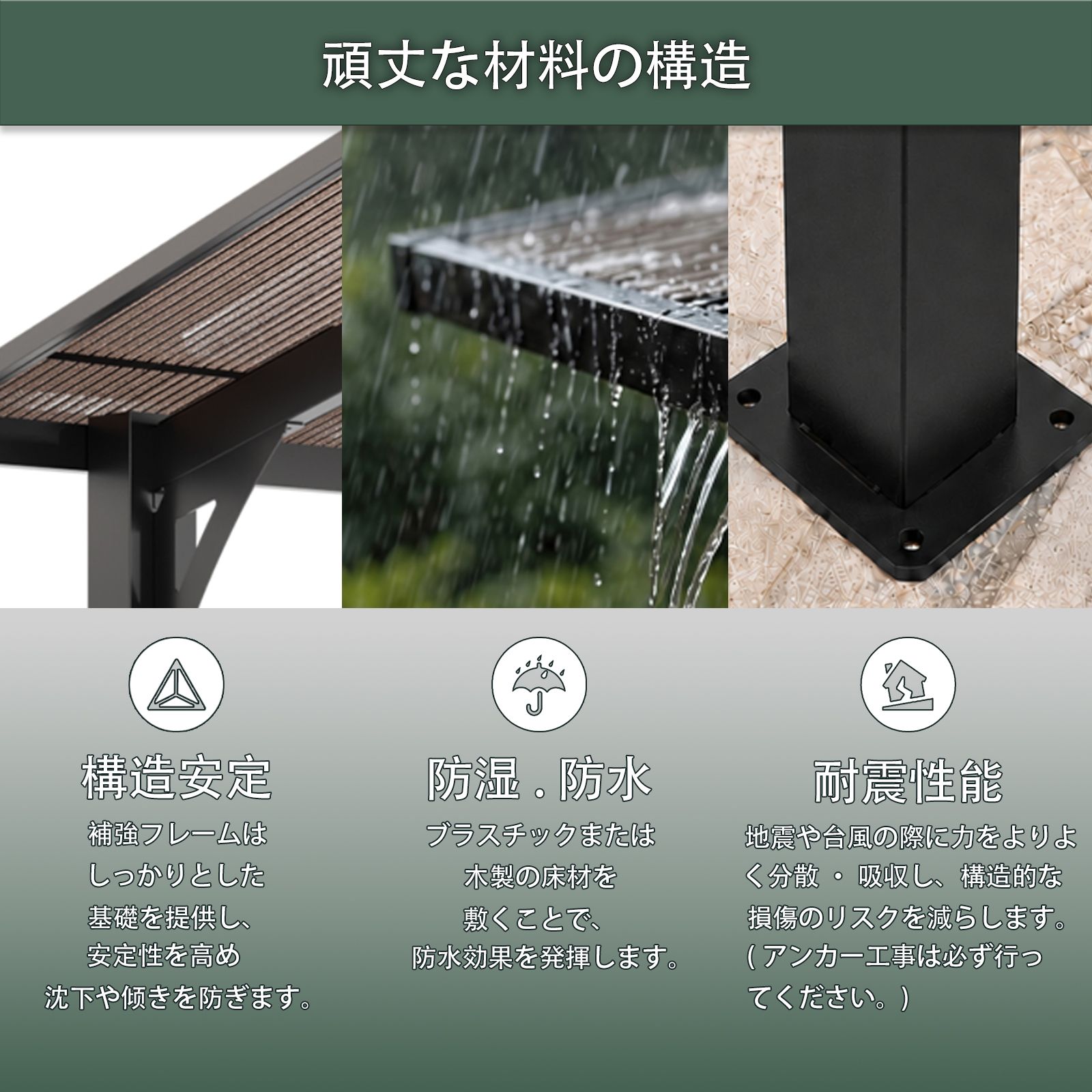 テラス屋根 ベランダ 屋根 ひさし大型 重量型 バルコニー 雨よけ
