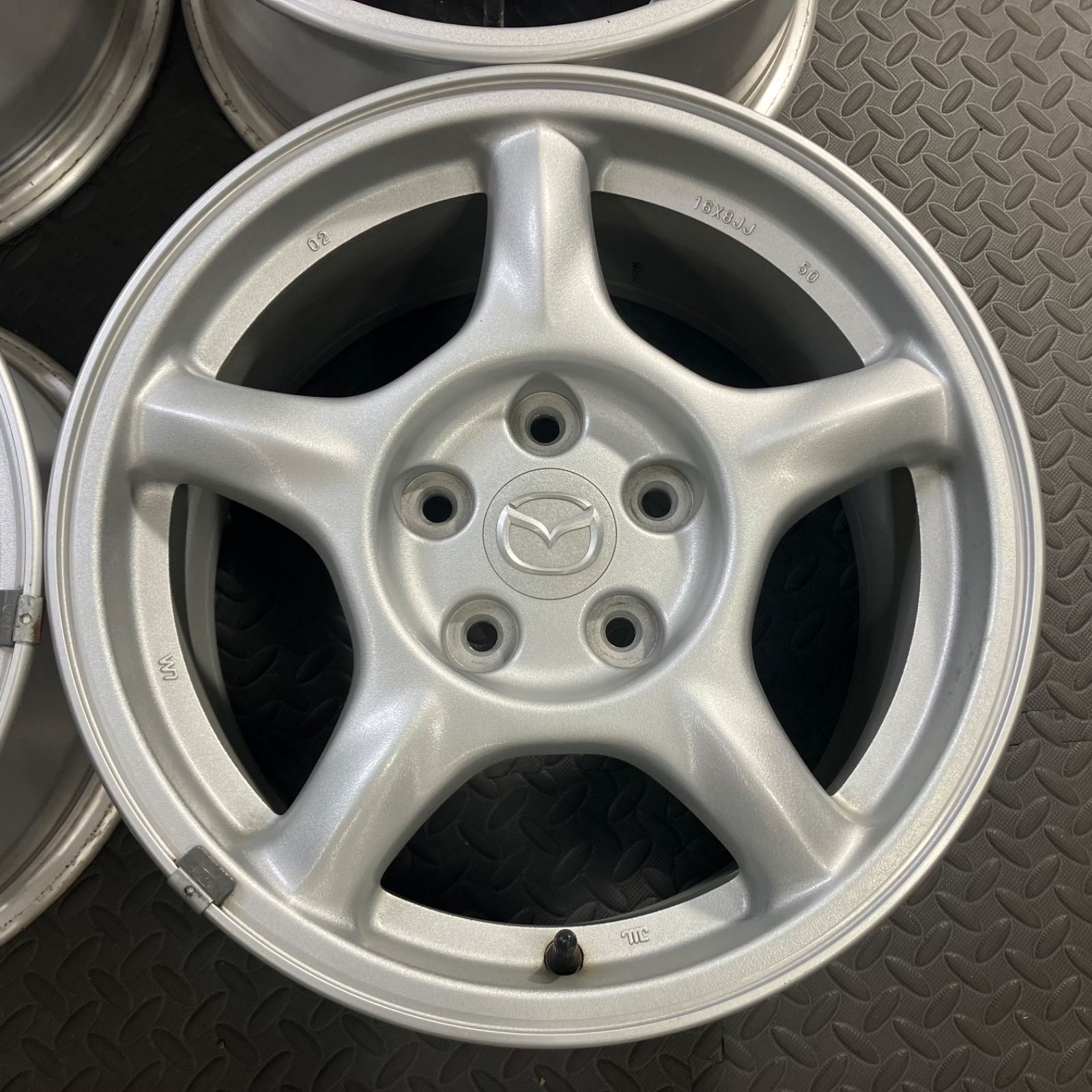 マツダrx7 fd 純正ホイール 16インチ 8j+50 pcd114.3 5穴 マツダ RX-7 FD3S 4型 純正アルミホイール 16×8J+50 PCD114.3/5H 4本