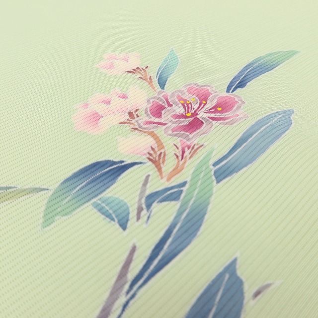 百華❀Y5142◇美品 手描き友禅 作家物落款 夏着物 絽 正絹 手縫い