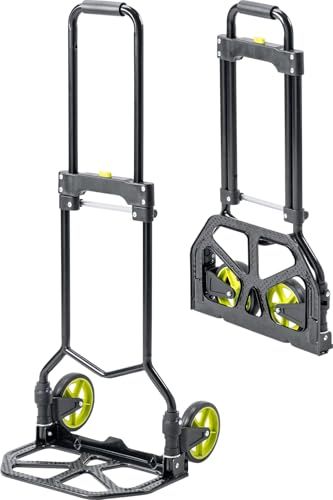 イーサプライ キャリーカート 折りたたみ 台車 耐荷重70kg 重量3.1kg 大型タイヤ 静音 スチール製 ワンタッチ開閉 アウトドア 買い物 EEX-CT13BKas 9f4bcecd