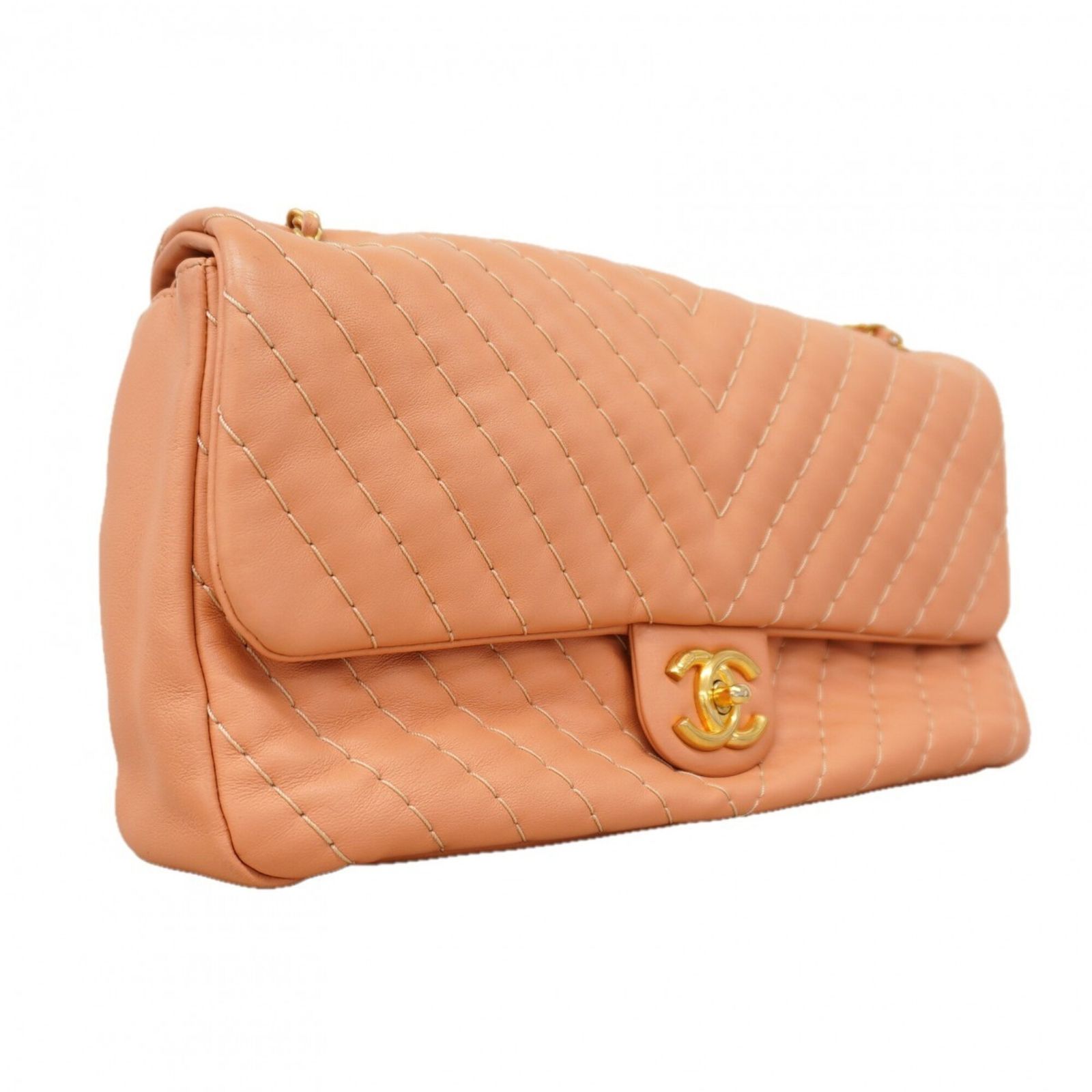 シャネル(Chanel) シャネル ショルダーバッグ Vステッチ Wチェーン