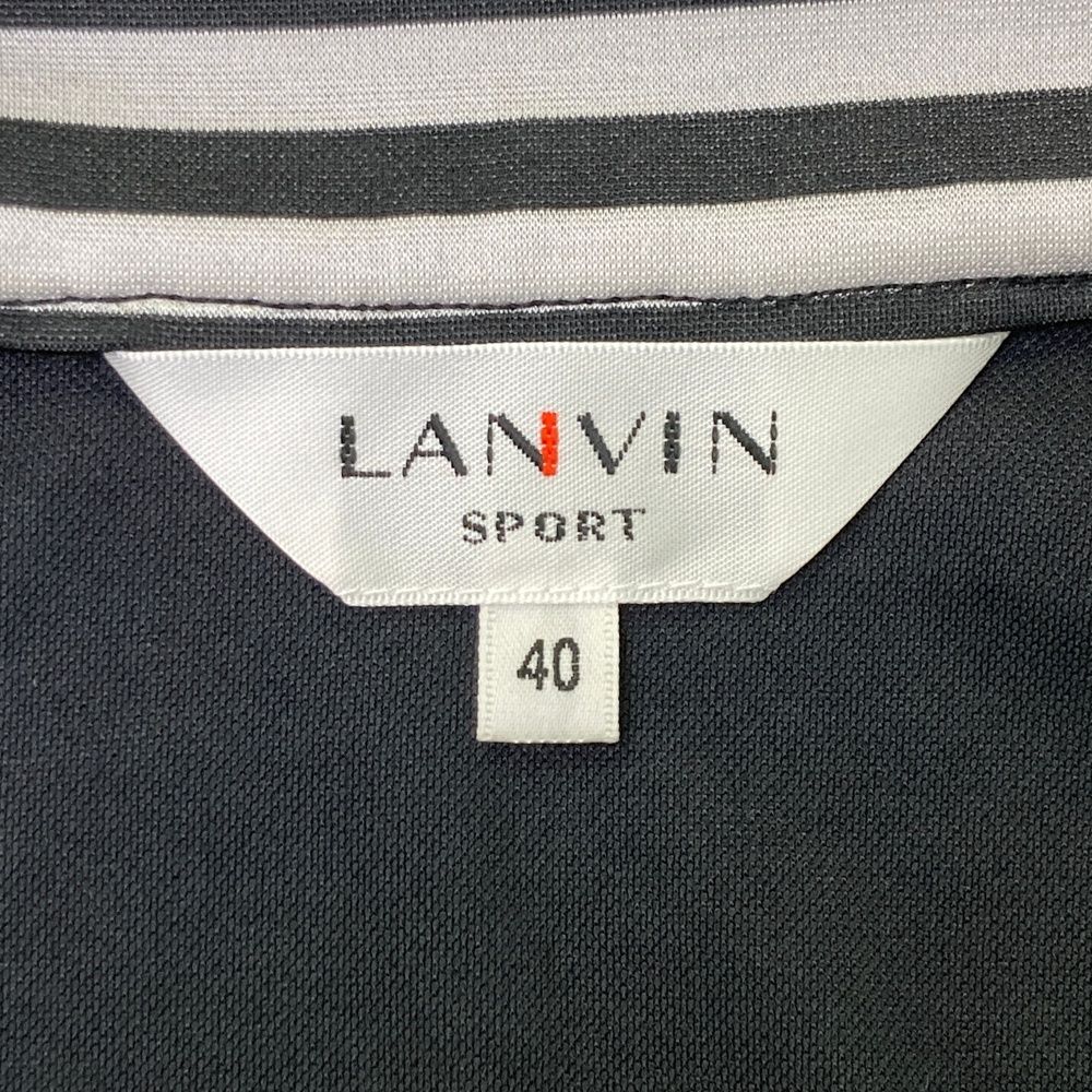 サイズ：40 LANVIN SPORT ランバン スポール ノースリーブ オールインワ ボーダー柄 ブラック系 [240101720944] ゴルフウェア レディース ストスト
