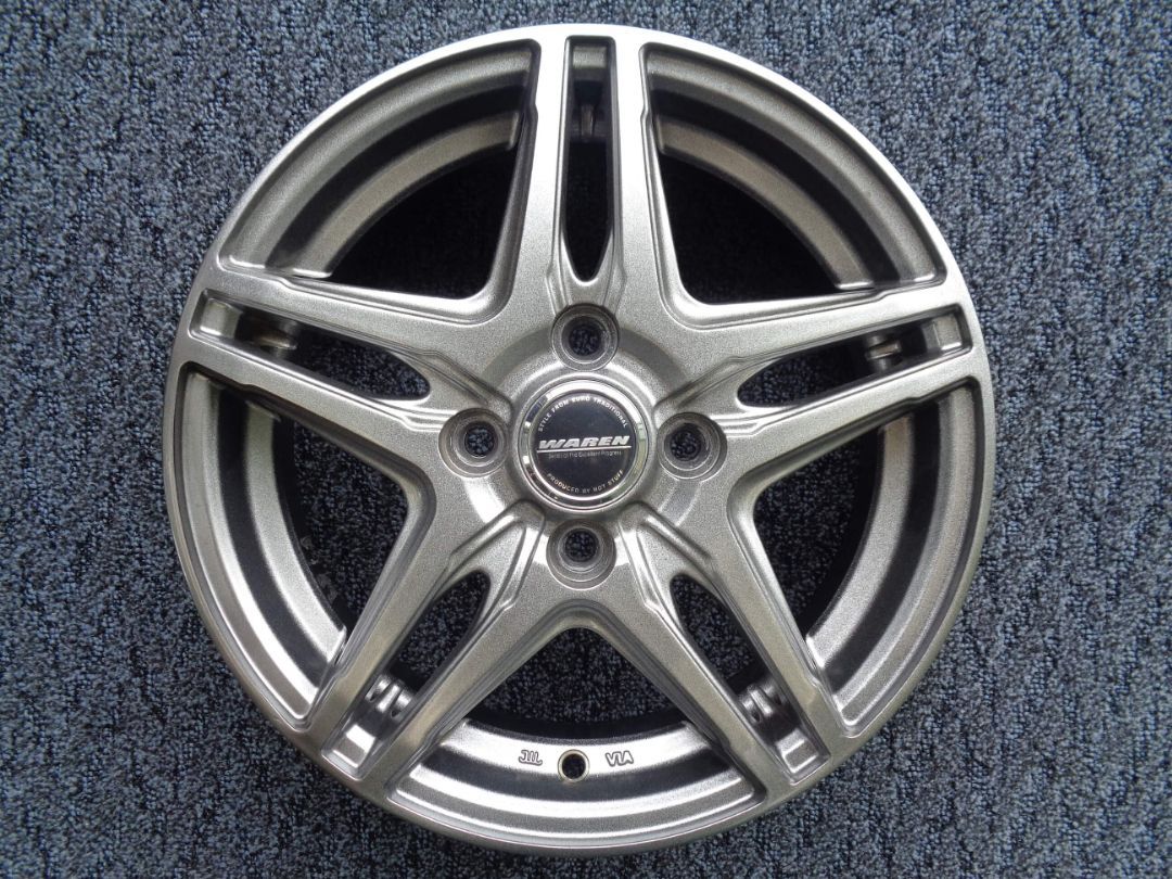 4.5J-14インチ 4H100 +45 WAREN W04 中古 ホイール 傷修整リペア済 軽自動車サイズ♪