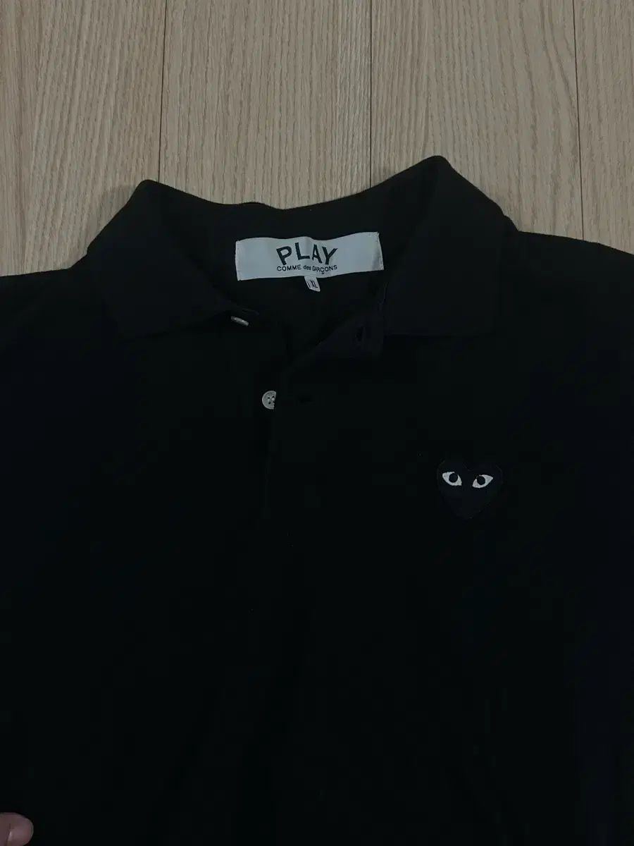 コム・デ・ギャルソン PLAY ワッペン 半袖 カラーTシャツ ブラック