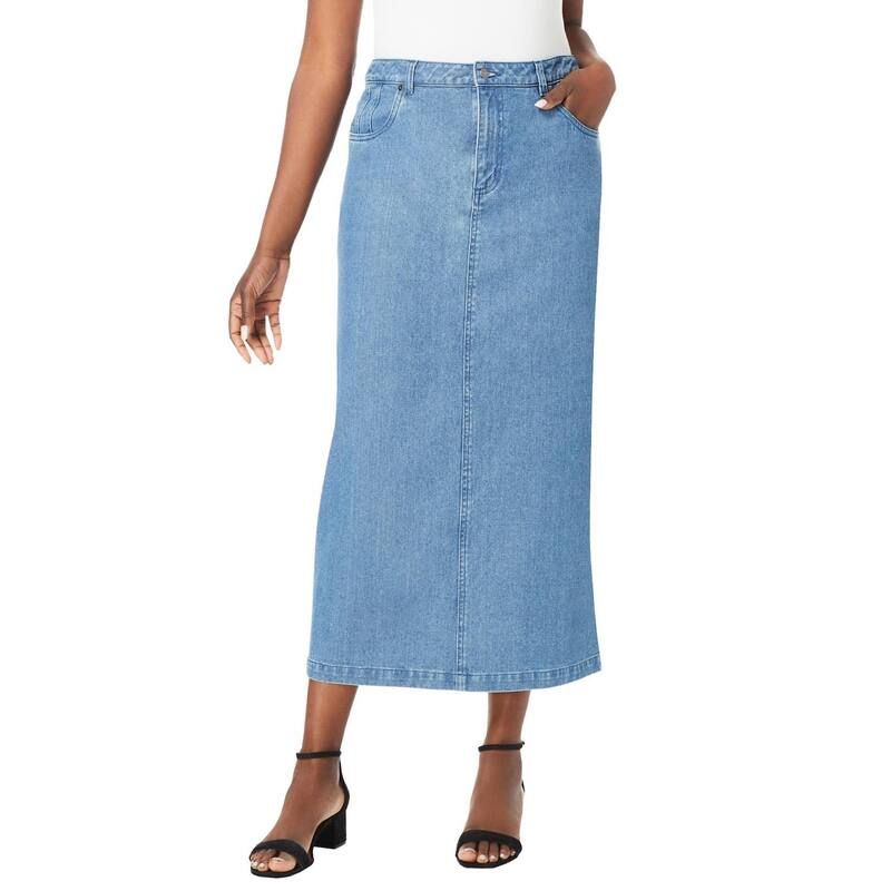 ジェシカロンドン レディース ボトムスカート プラスサイズ ミディ コットン デニム Jessica London Womens Plusize Classicotton Denimidi Skirt