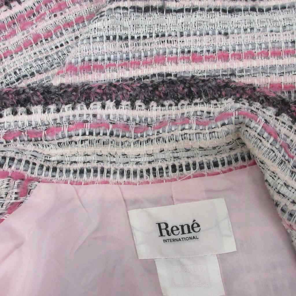 ルネ Rene ツイードジャケット ノーカラージャケット ブルゾン 絹