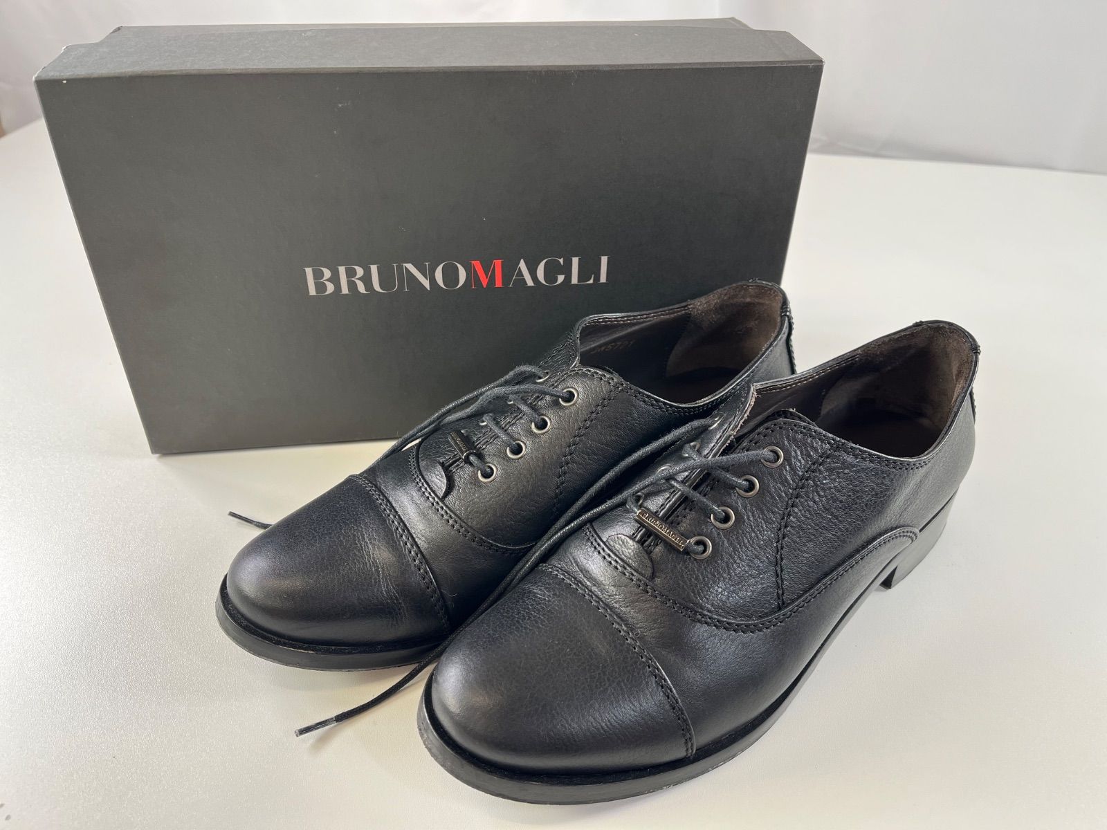 ☆美品 BRUNOMAGLI ブルーノマリ レザーシューズ 革靴 ブラック カーフ 