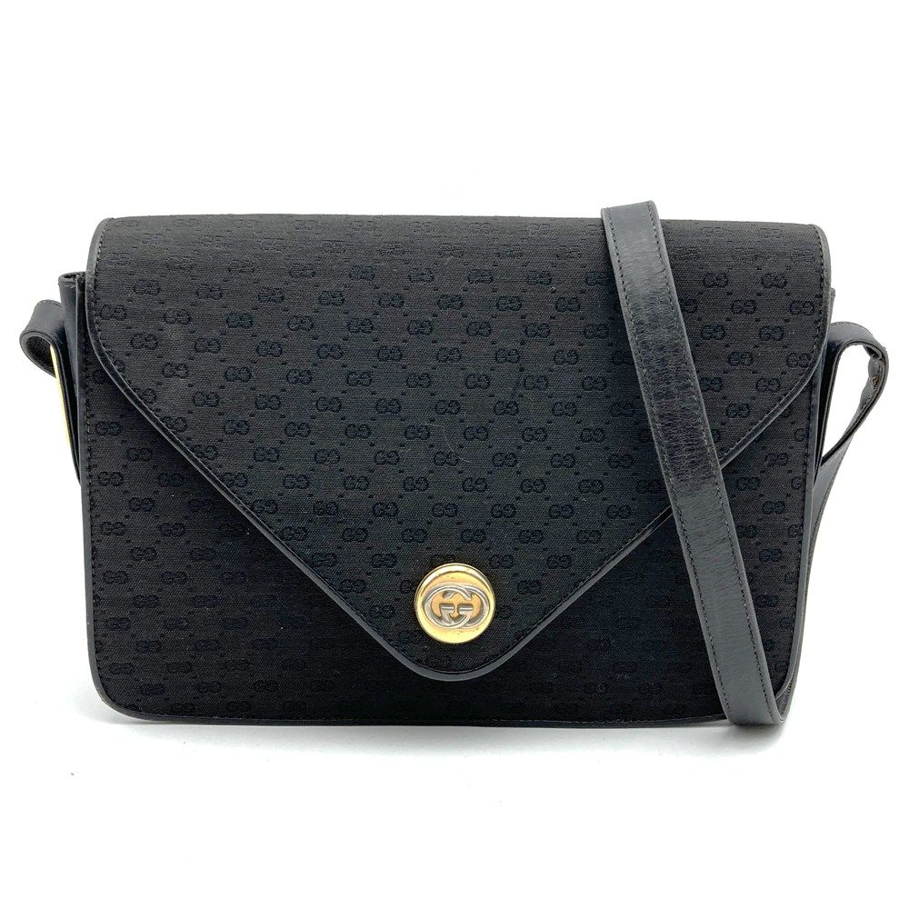 GUCCI グッチ ショルダーバッグ マイクロGG キャンバス レザー 