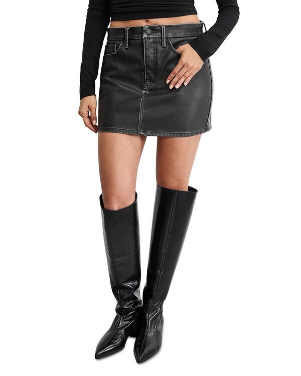 グッドアメリカン レディース ボトムスカート ミニ レザー フェイクレザー Good American Faux Leather Good 90s Mini Skirt Black 001 ブラック