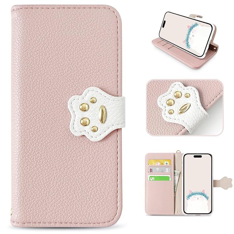 【新品】 MAGICASE 適応 iPhone 15 ケース 手帳型 可愛い iPhone15 手帳型ケース 人気 猫 アイフォン 15 ケース 手帳型 携帯カバー 動物 スマホケース iPhone 15 ケース 女性 かわいい カード収納 スタンド機能付き 