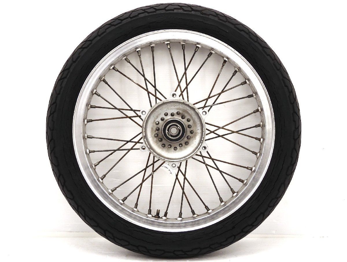140@1014【評価A】 GB500TT PC16 純正 スポーク フロント ホイール MT1.85×18 タイヤ 90/90-18 走行距離表示9,607km GB500 GB400TT @i2693B2