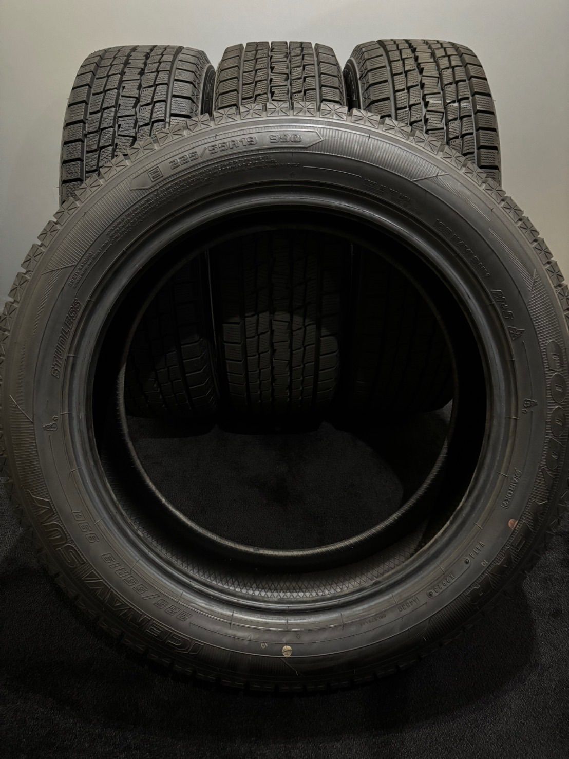 ★225/55R19 GOODYEAR/ICENAVI SUV 23年製 スタッドレス 4本 ハリアー NX (南7-M596)