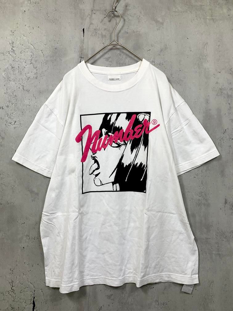 ジョジョの奇妙な冒険 黄金の風 × NUMBER (N)INE ブチャラティ ナンバーナイン 半袖 コラボ Tシャツ sizeL/白 ■■◎メンズ