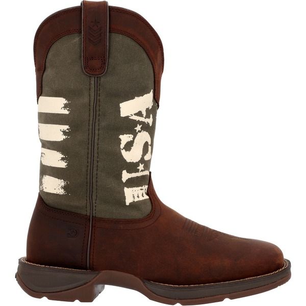 ドゥランゴ メンズ シューズ ブーツ・レインブーツ プリント DURANGO Army Green Usa Print Western Boot Brown And Army Green グリーン
