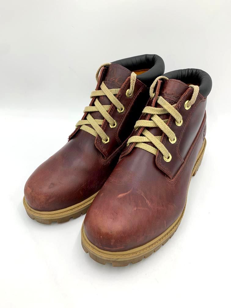Timberland ティンバーランド A1GL7 アウトドア ミッドカット チャッカ ブーツ size26.5/バーガンディ ■■◎メンズ