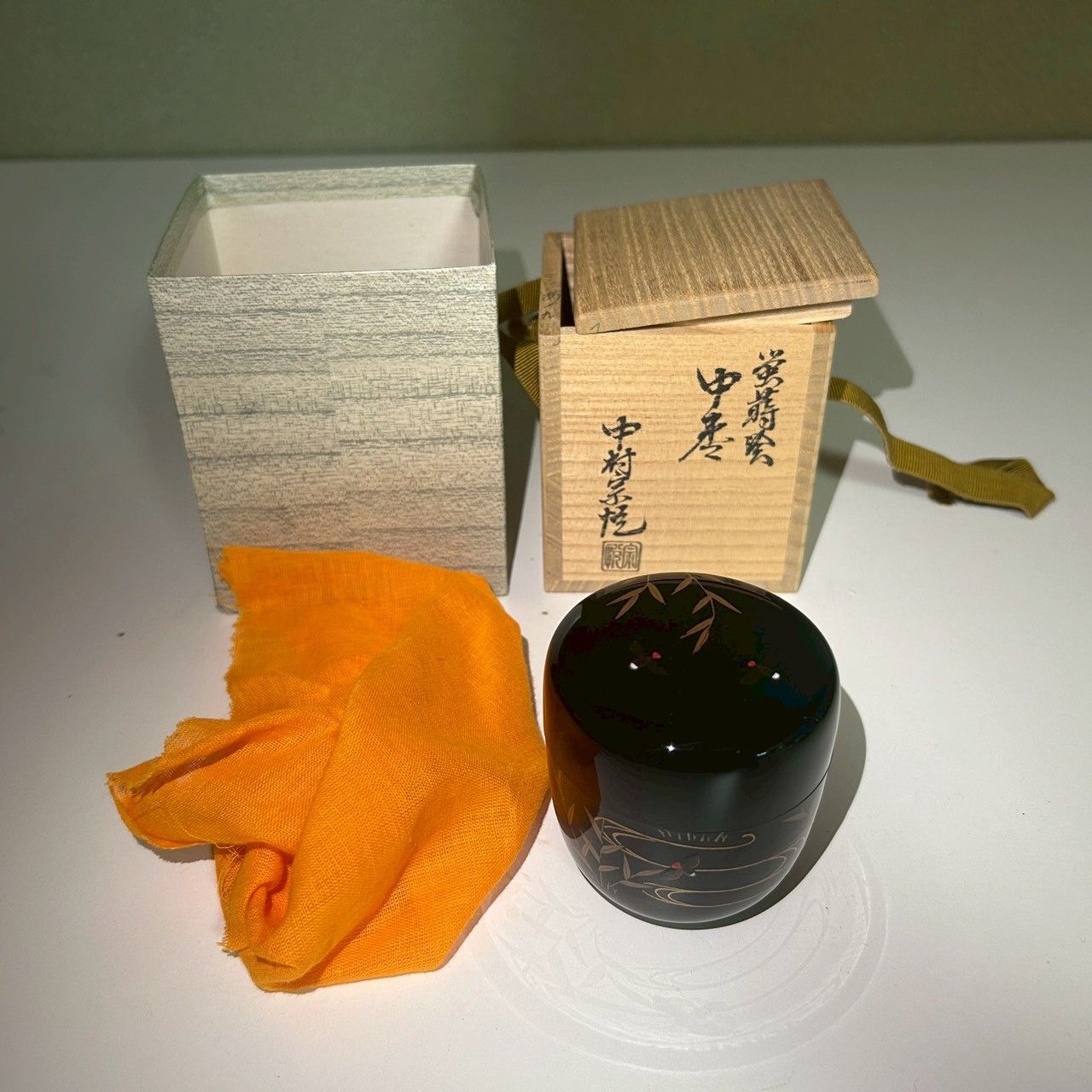 中村宗悦 蛍蒔絵 中棗 共箱付 茶道具 棗 漆器【stage-5】