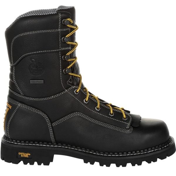 ジョージブーツ メンズ シューズ ブーツ・レインブーツ Georgia Boot Amp Lt Logger Composite Toe Waterproof Work Boot Black ブラック