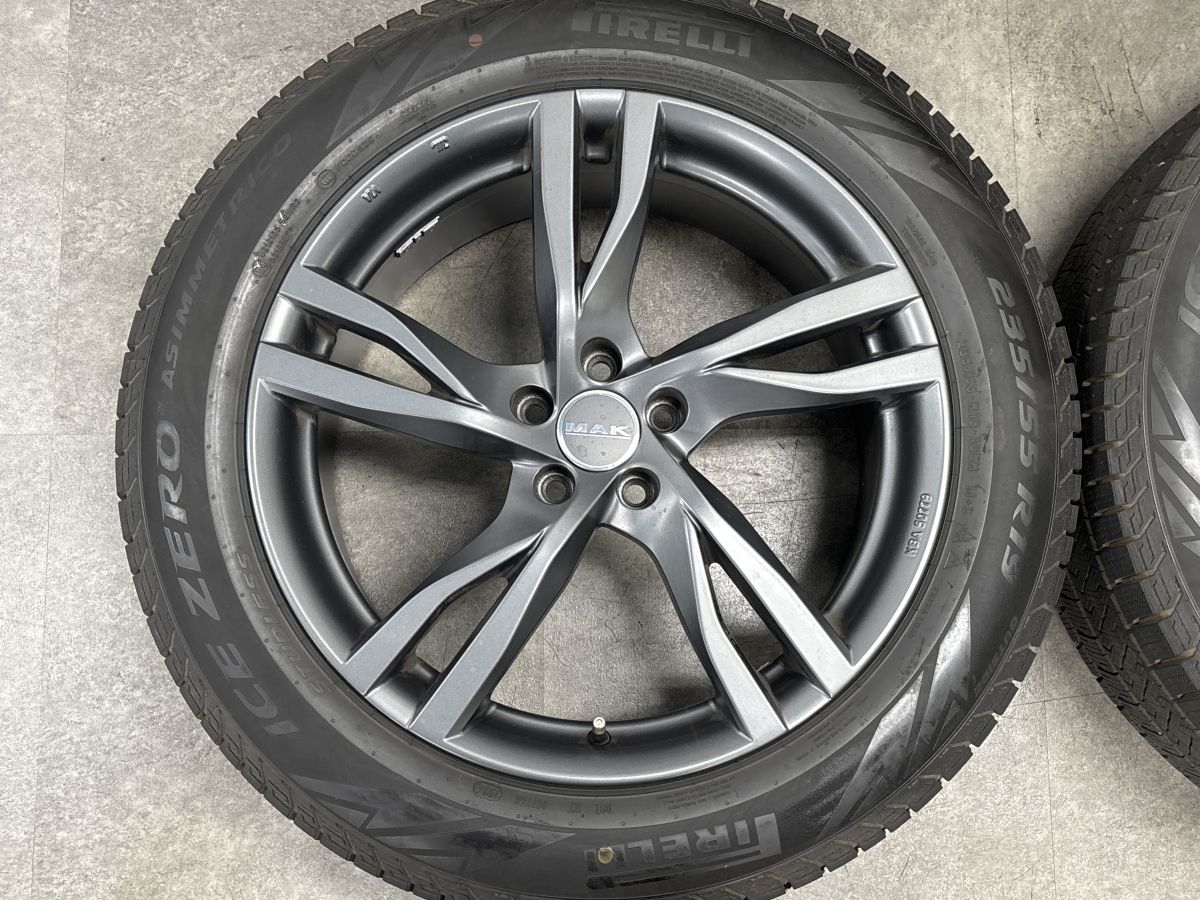 バリ溝 美品】MAK ストックホルム 19in 8J +42.5 PCD108 ピレリ アイス 
