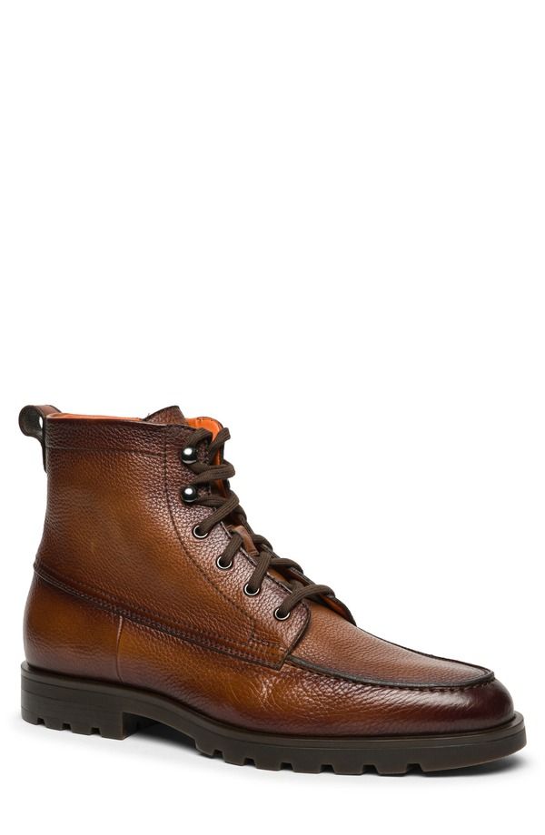 サントーニ メンズ シューズ ブーツ・レインブーツ Santoni Flair Moc Toe Boot Dark Brown ブラウン