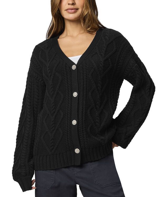 スプレンディット レディース アウター カーディガン Splendid Harlow Hearts Cardigan Black ブラック