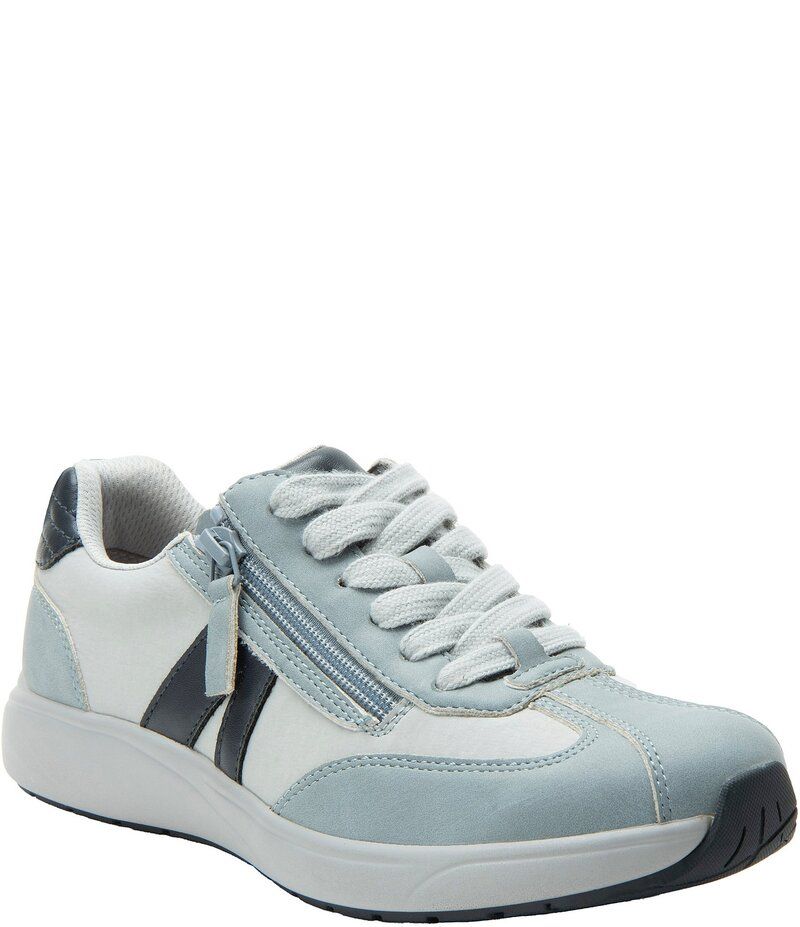 アレグリア レディース シューズ スニーカー ナイロン レース Alegria Eazeer Nylon Lace Up Zip Sneakers Retro Blue ブルー