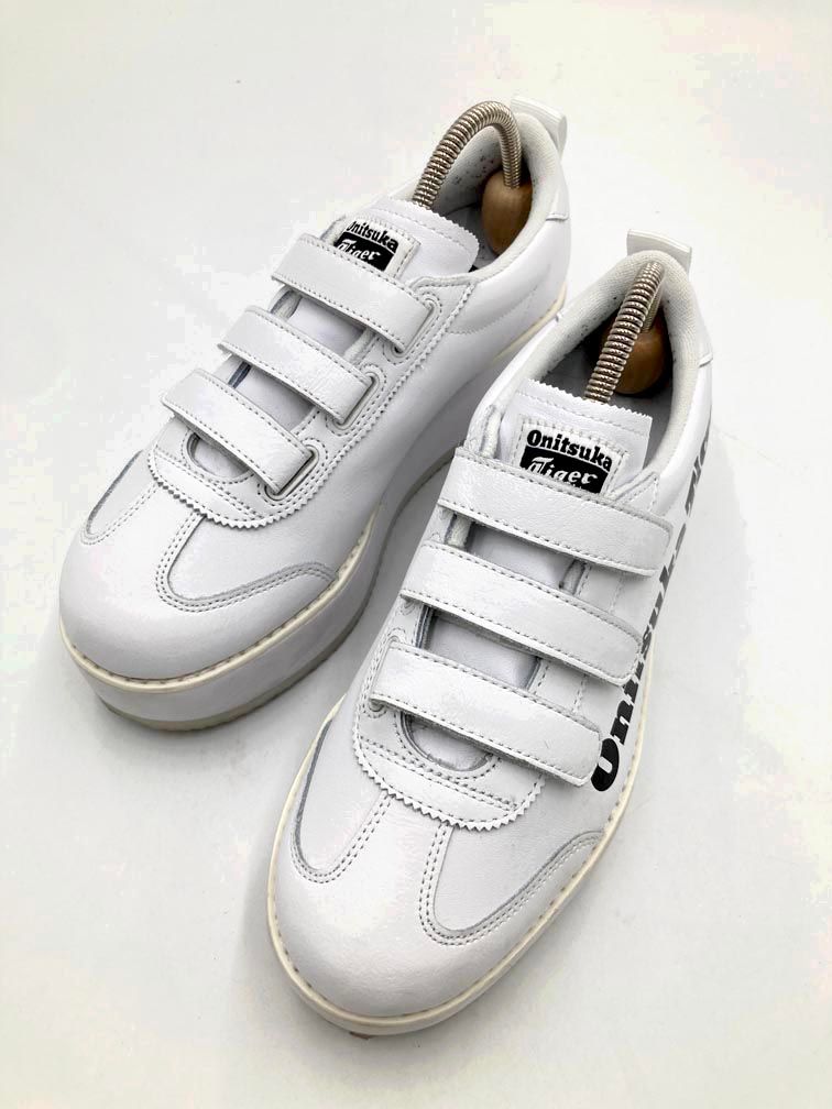 Onitsuka Tiger オニツカタイガー 1182A207 DELEGATION CHUNK W ベルクロ 厚底 スニーカー size24.5/白 ■■◎レディース