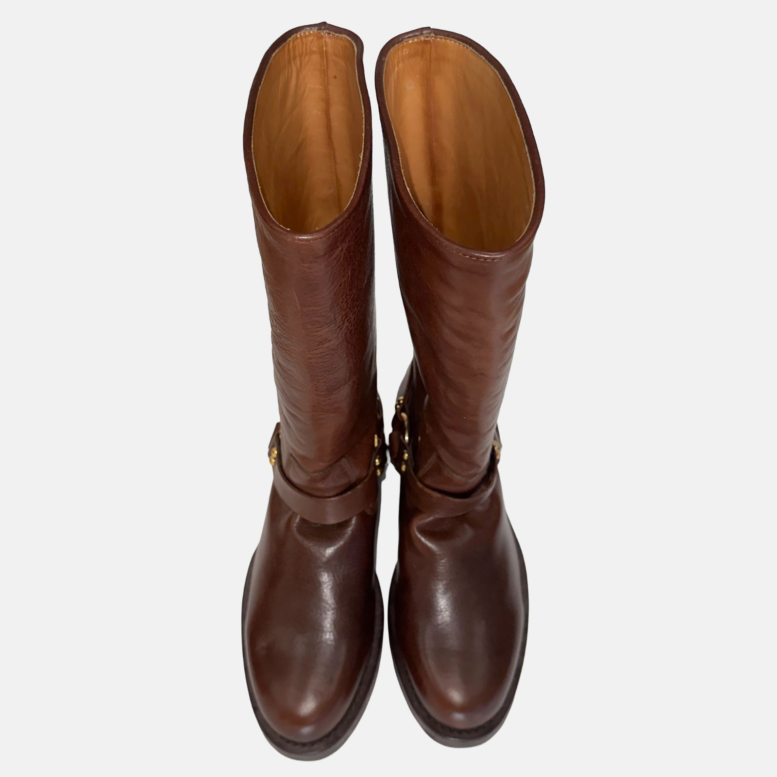 RALPH LAUREN ラルフローレン レザー ロング ブーツ サイズ9 ブラウン 