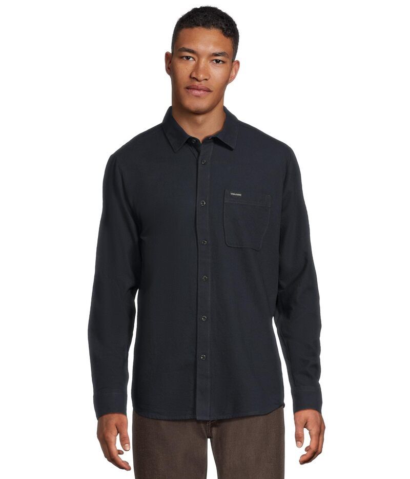 ボルコム メンズ トップス シャツ Volcom Caden Solid Long Sleeve Navy ネイビー