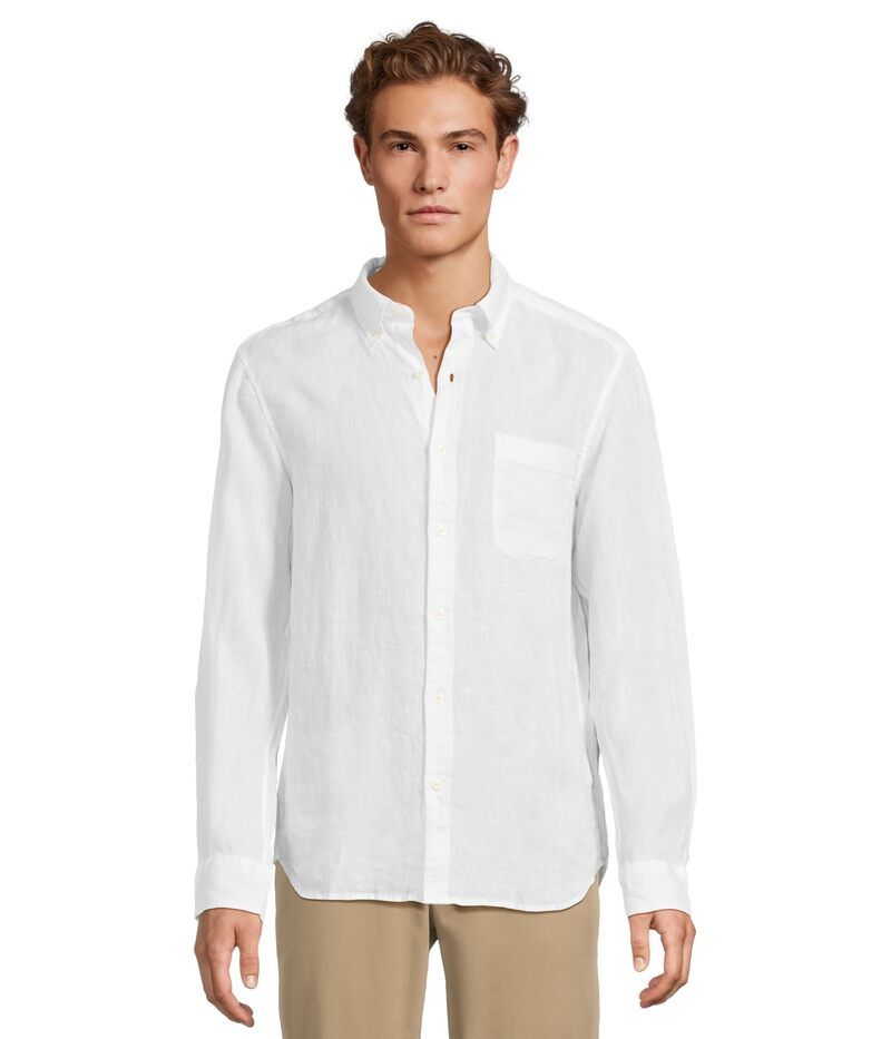 ヴァインヤードヴァインズ メンズ トップス シャツ リネン Vineyard Vines Surfside Solid Linen Shirt White Cap ホワイト