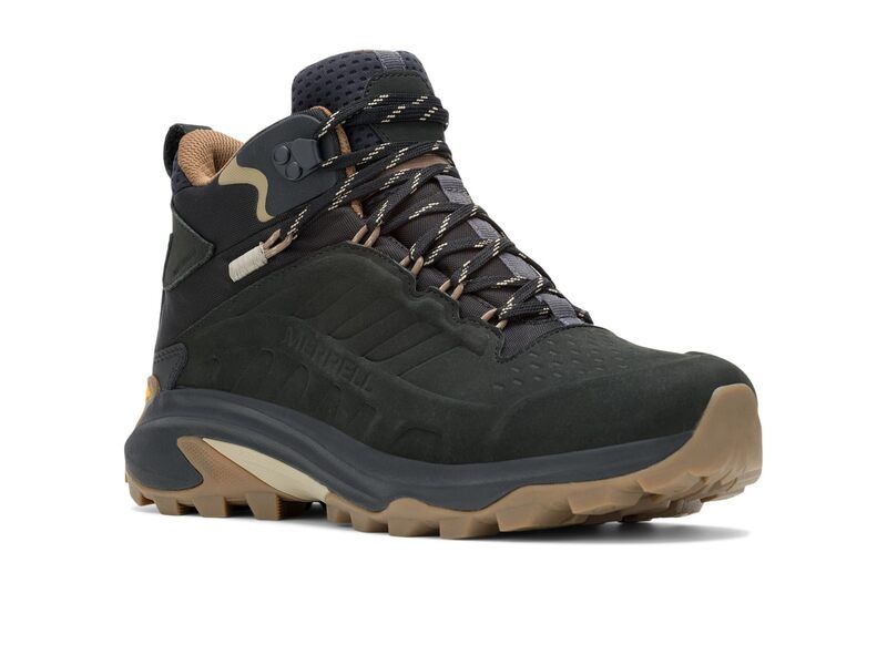 メレル メンズ シューズ ブーツ・レインブーツ レザー Merrell Moab Speed 2 Leather Mid Waterproof Black ブラック