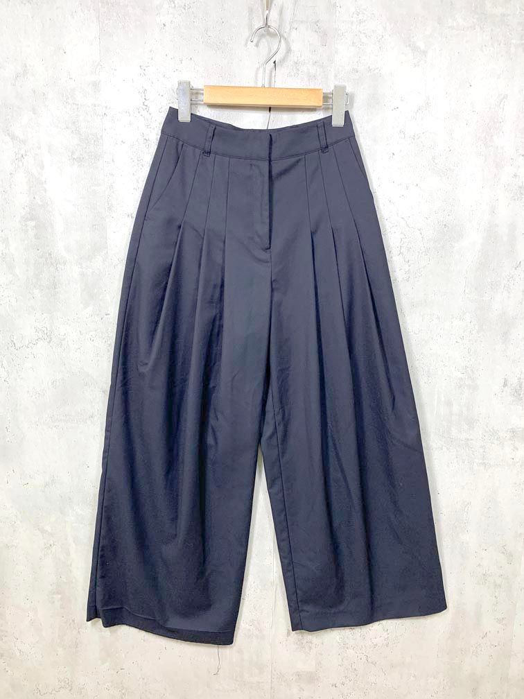 anuke アンヌーク 無地 シンプル 3タックワイド 3tuck Wide Pants パンツ size36/黒 ■■◎レディース