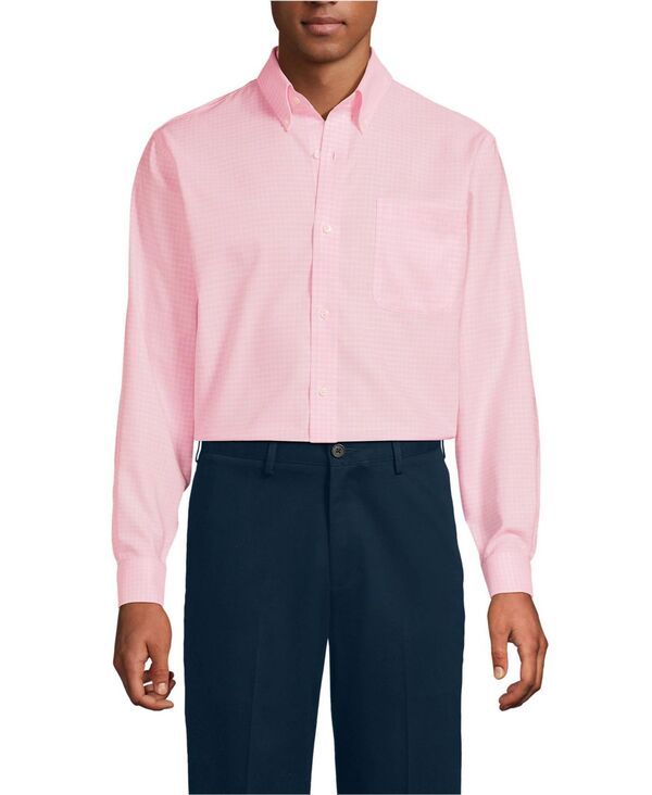 ランズエンド メンズ トップス シャツ オックスフォード コットン Lands End Mens No Iron Supima Cotton Oxfordresshirt Sea salt pink