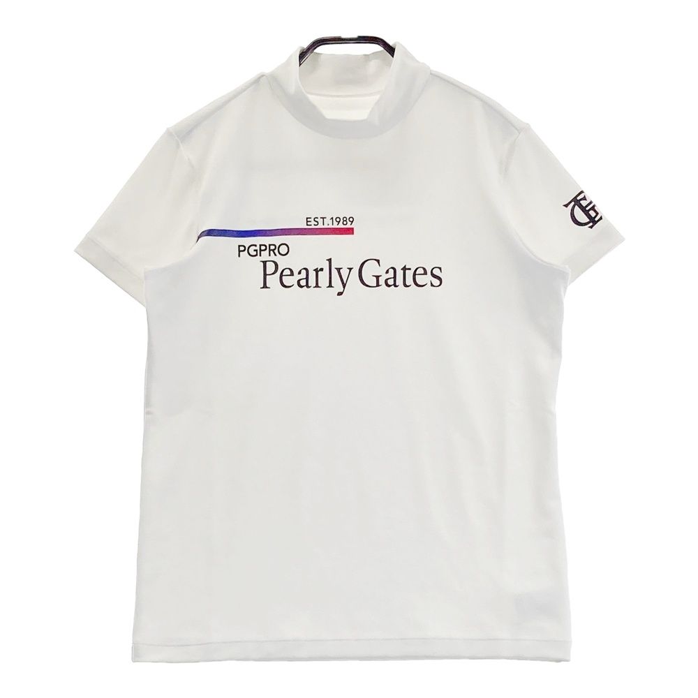サイズ：1 PEARLY GATES パーリーゲイツ 2024年モデル ハイネック半袖Tシャツ ホワイト系 [240101717672] ゴルフウェア レディース ストスト