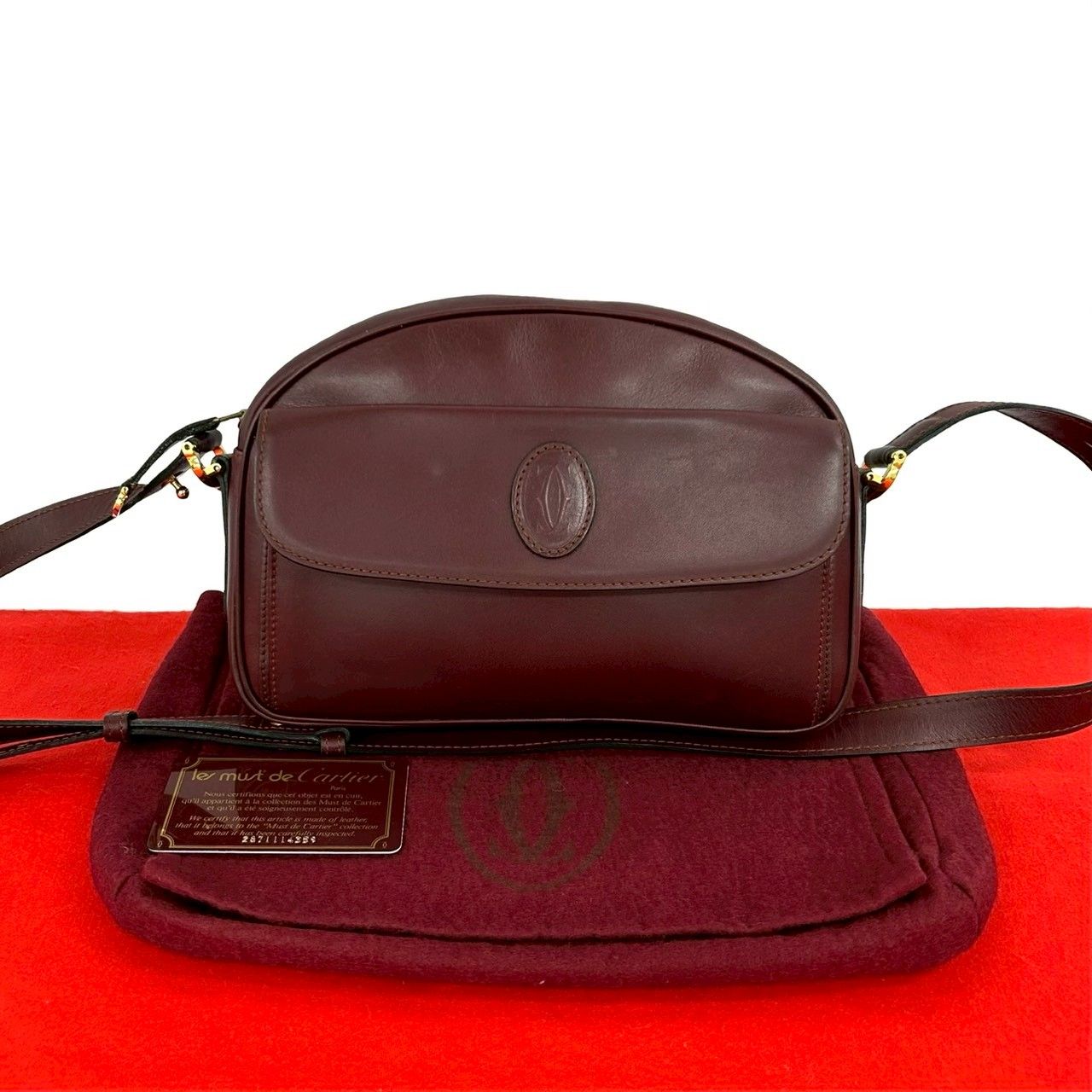 極 美品 袋付き CARTIER カルティエ ヴィンテージ マストライン ロゴ