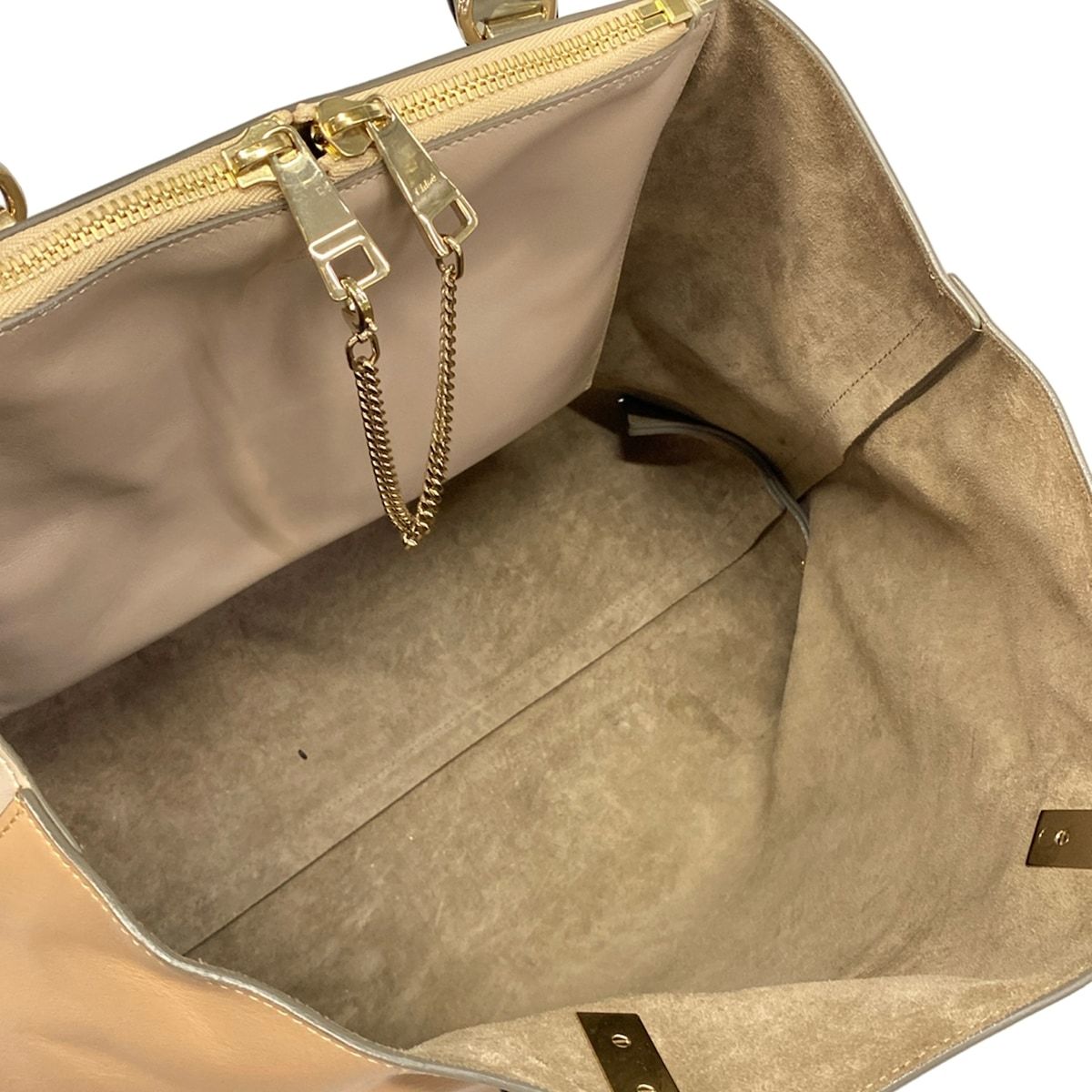 Chloe(クロエ) トートバッグ ベイリー グレーベージュ×ブラウン×ライト