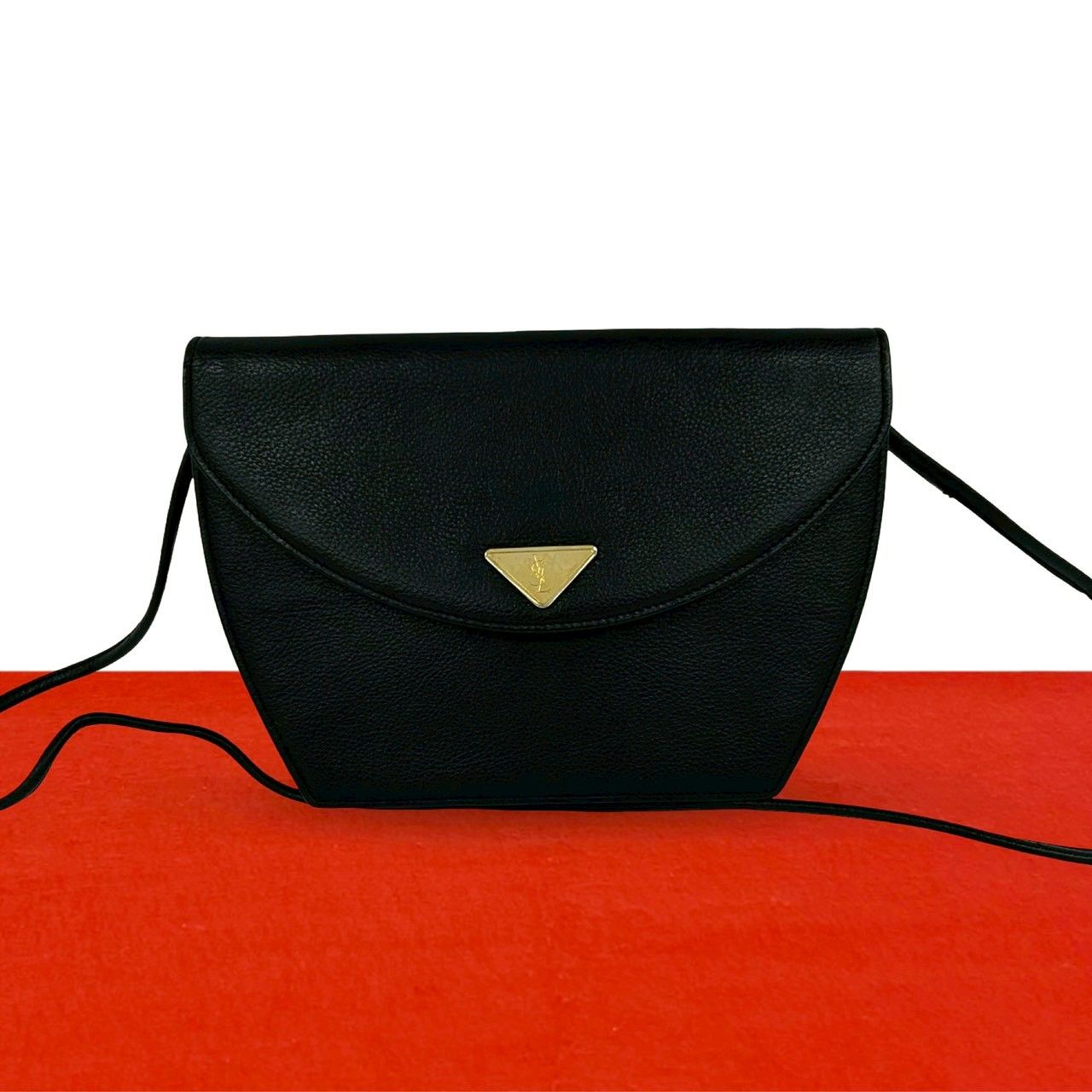 【新品】非売品 Yves Saint Laurent ブラックショルダーバッグ 極 美品 YVES SAINT LAURENT イヴ・サンローラン ヴィンテージ YSL