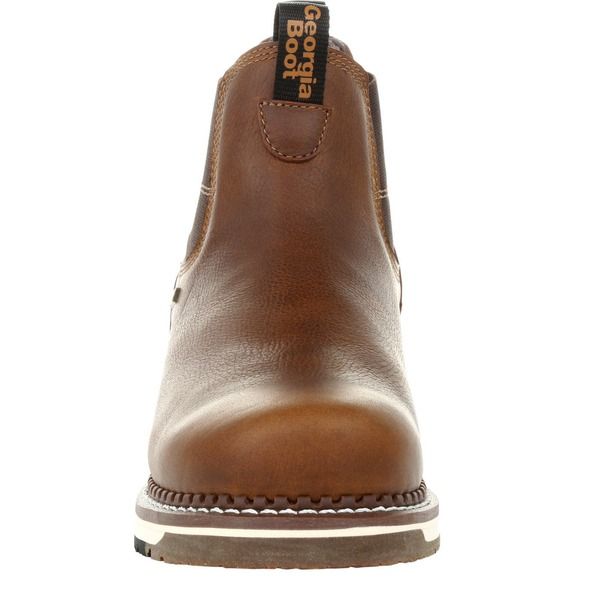 ジョージブーツ メンズ シューズ ブーツ・レインブーツ チェルシー Georgia Boot Amp Lt Wedge Waterproof Chelsea Work Boot Brown ブラウン