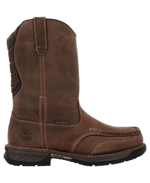 ジョージブーツ メンズ シューズ ブーツ・レインブーツ GEORGIA BOOT Mens Athens 360 11 PullOn Waterproof MocToe Work Boot Brown