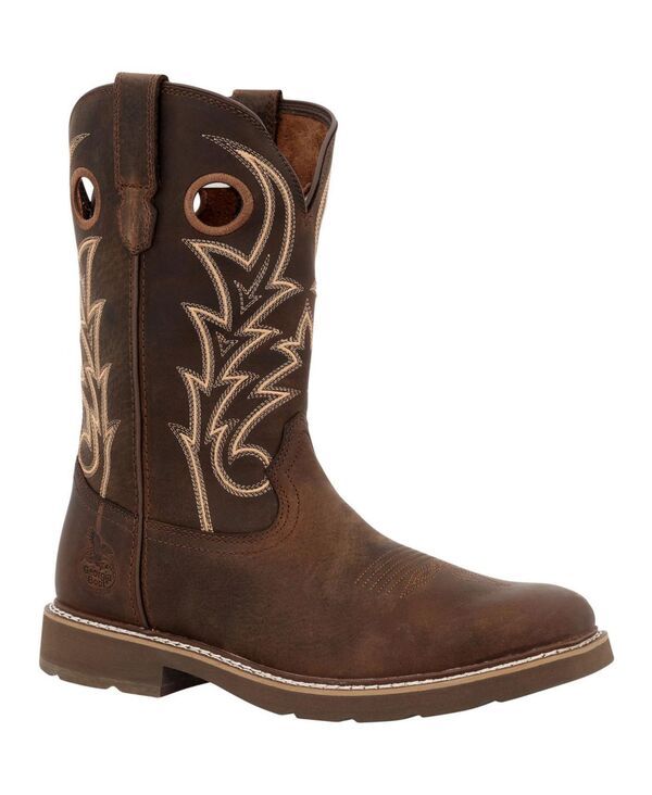 ジョージブーツ メンズ シューズ ブーツ・レインブーツ Tシャツ GEORGIA BOOT Mens Core 37 11 Steel Toe Western PullOn Work Boot Bro