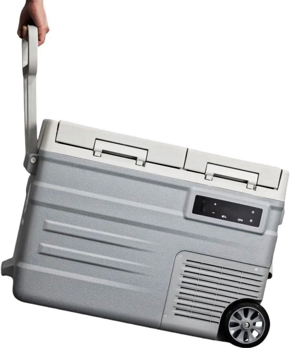 ELECAENTA ポータブル冷蔵庫 40L バッテリー内蔵可能(別売り） -20℃～20℃ 2室独立温度制御 コンプレッサー式 車載冷蔵庫 4WAY電源対応 車載家庭両用 急速冷凍 大容量 省エネ 静音 UD45 未使用品/送料無料/激安