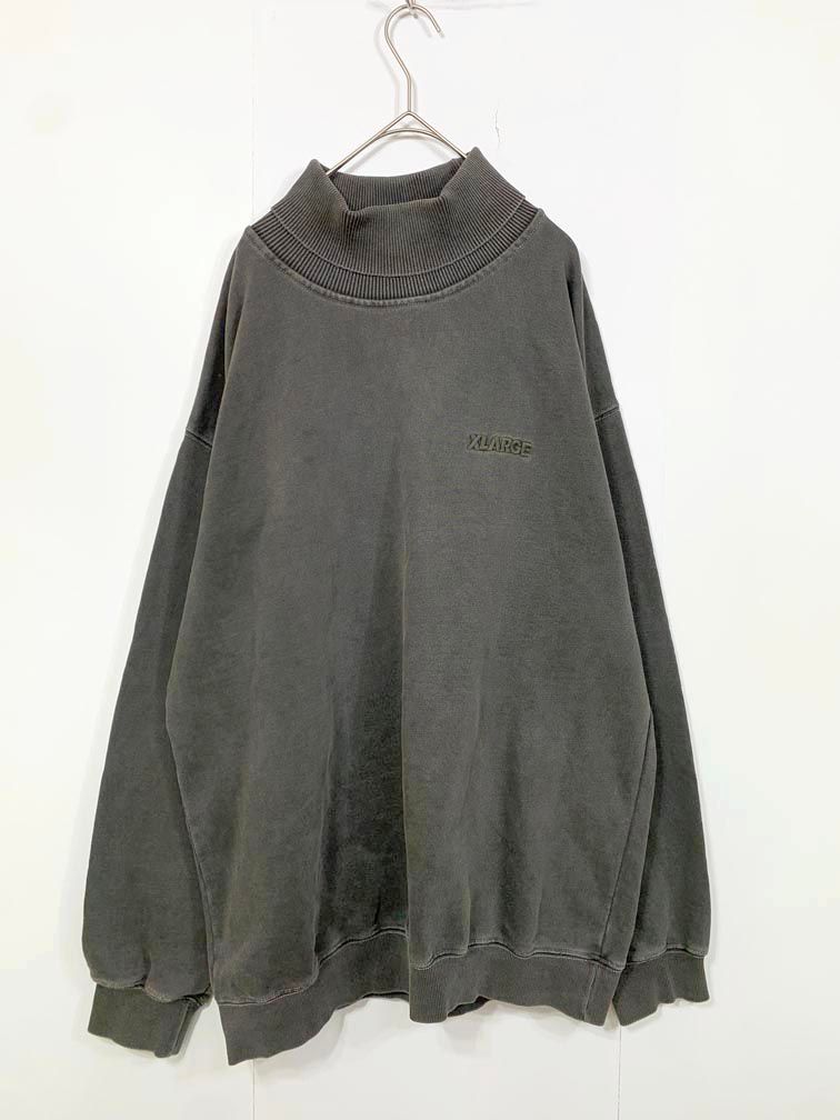 XLARGE エクストララージ PIGMENT HIGH-NECK SWEAT トレーナー スウェット sizeL/チャコールグレ ■◇◎メンズ