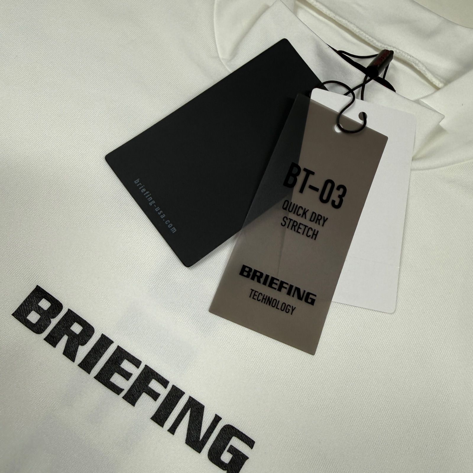 新品タグ付き BRIEFING GOLF ハイネック 長袖シャツ L ホワイト BT-03 モックネック