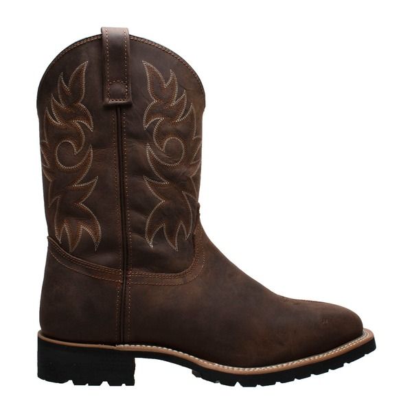 アドテック メンズ シューズ ブーツ・レインブーツ Tシャツ AdTec 12 Steel Toe Work Western Boots Dark Brown ブラウン