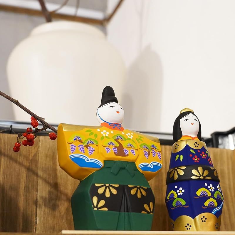 【新品】 ふくべ屋 瀬戸焼 雛人形 立雛 玩具工房 台座付き モダンでかわいらしい 贈り物にも 【新品】 ふくべ屋 瀬戸焼 雛人形 立雛 玩具工房 台座付き モダンでかわいらしい 贈り物にも