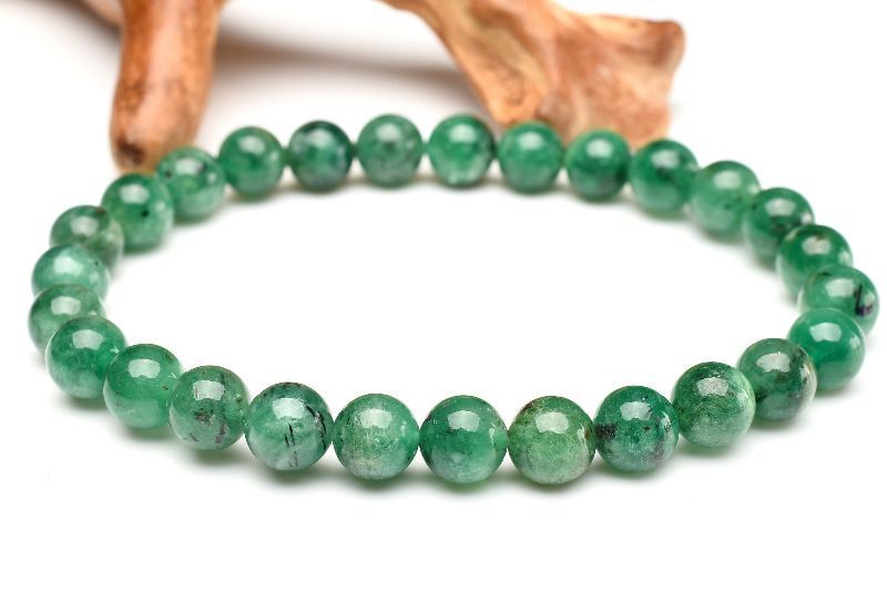 【１点物】AAA☆南アフリカ産の瑞々しい緑 エメラルド　6.5mm　ブレスレット パワーストーン 天然石 _E676 12,314円