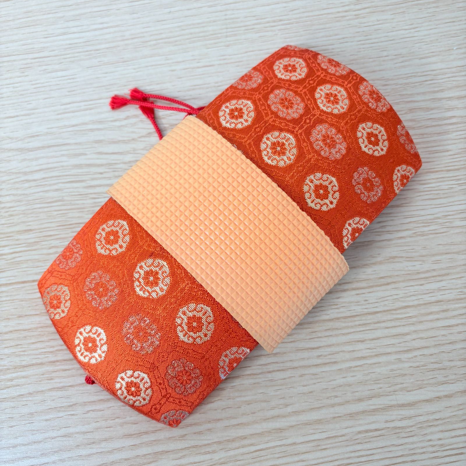 三味線 胴掛け 和柄 オレンジ系 伝統模様 和楽器 小物 - メルカリ
