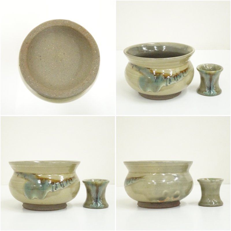 薩摩焼　龍門司窯造　皆具（共箱） 茶道 茶道具 おしゃれ セット 一式 揃い 茶器 かいぐ 抹茶 お茶道具 茶の湯 骨董 お茶
