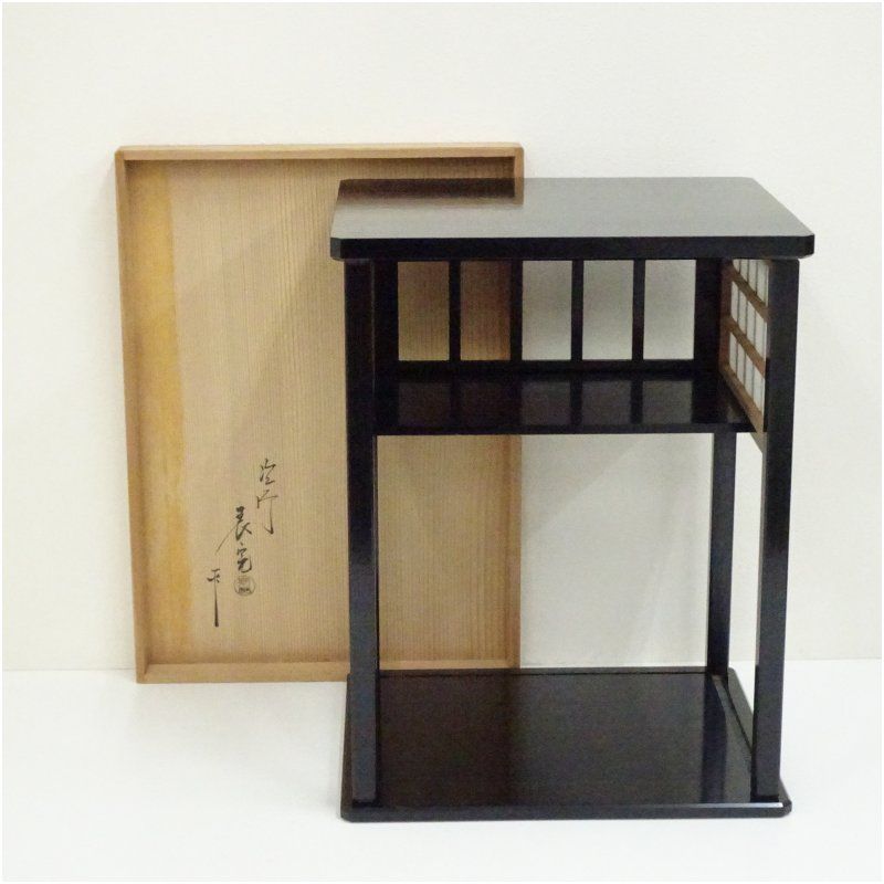 塗師 川瀬表完造 好日棚(共箱) 茶道 茶道具 おしゃれ 茶器 道具 点前 茶席 抹茶 骨董 お茶 茶室 インテリア ラック 収納 3月 春