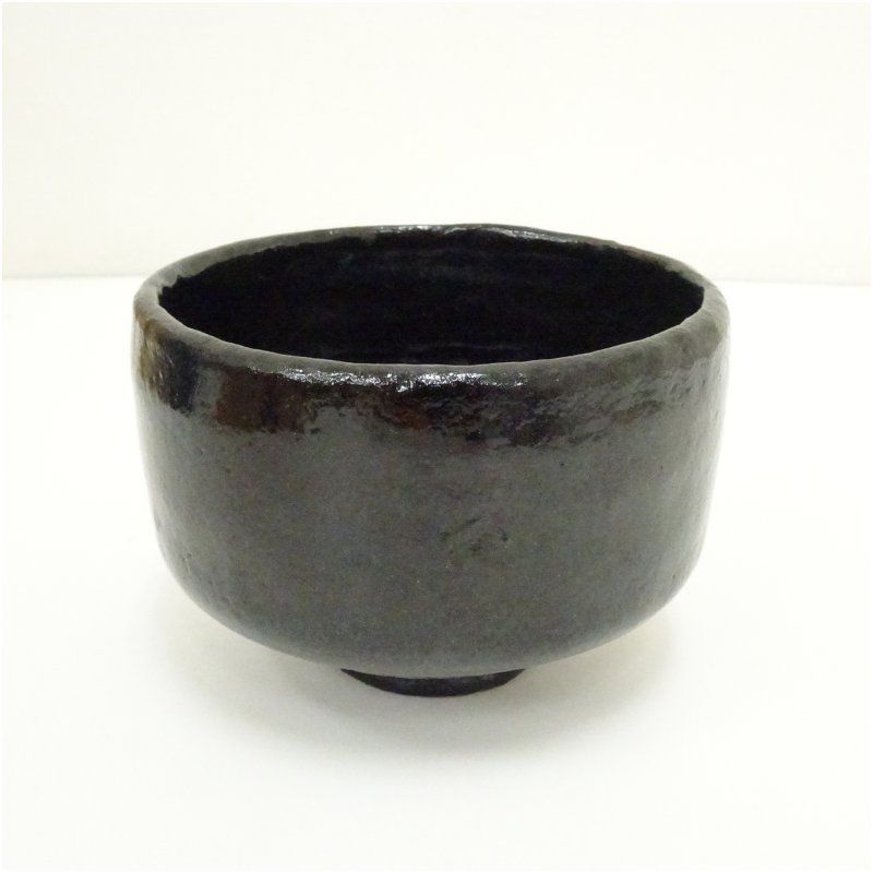 佐々木昭楽造　黒楽茶碗（共箱） 茶道 抹茶 おしゃれ 抹茶茶碗 抹茶碗 和食器 レトロ 茶器 骨董 茶わん 茶会 茶の湯 楽焼 11月 12月 秋