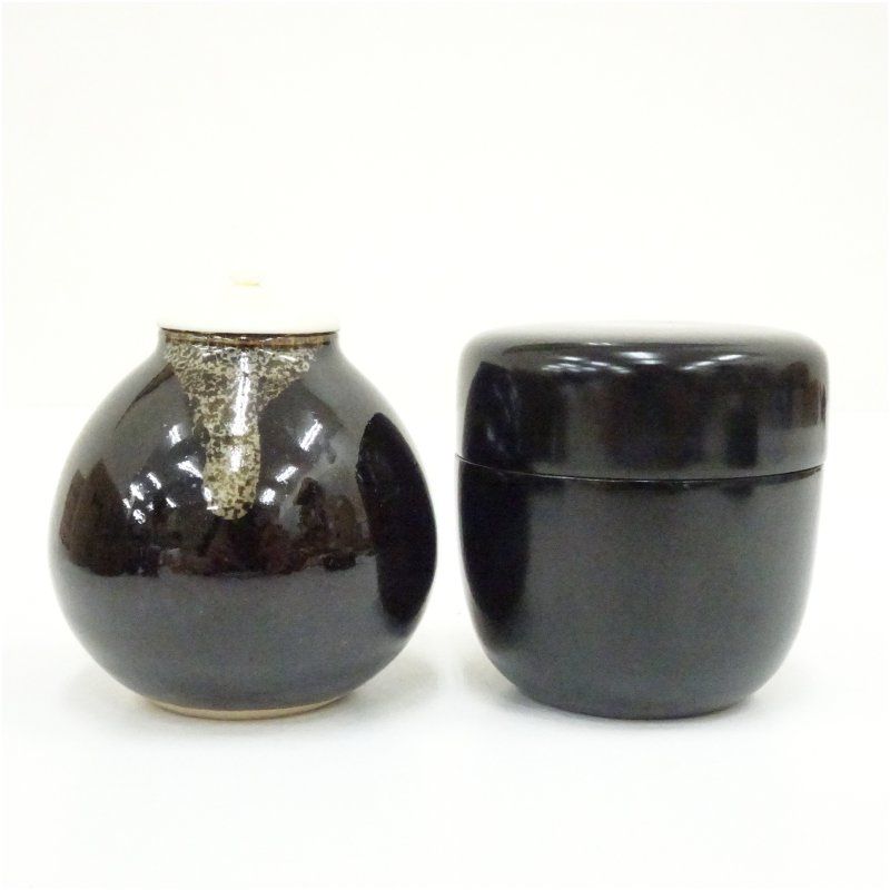 棗・茄子茶入・桐茶通箱セット 茶道 茶道具 水屋道具 おしゃれ 茶器